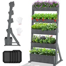 NAIZEA 5 Niveles Madera Elevada Jardín Cama Maceta Caja Florero Soporte