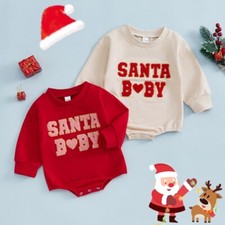 Christmas Clothes For Girls Boys Casual Sweatshirt Romper Cute Letter Long Sleev