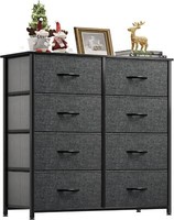 Yitahome Kommode Schrank 8 Schubladen Stoff Schwarz Industrial Stil