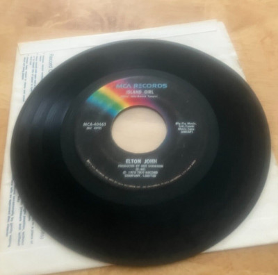 ELTON JOHN -Island Girl/Sugar On The Floor 45 RPM Play tested VG+- S