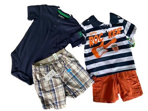 NWT 24M New 4 Pc Lot Toddler Boy Shirt Tee Shorts Blue White Orange
