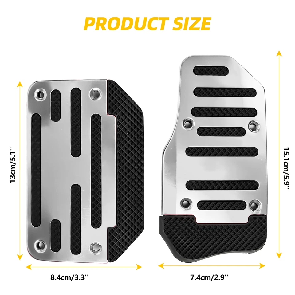2x Car Universal NonSlip Automatic Foot Brake & Gas Pedal Pad Cover Kit Non-Slip - Image 2 of 4
