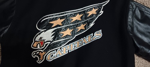 Washington Capitals - Vintage 90s 2000s Eagle Leather Letterman Jacket NHL - Picture 6 of 8