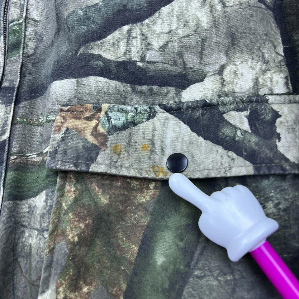 VTG Russell Outdoors Real Tree Mens Large Bomber Hooded Jacket Camo Camouflage - Image 2 of 4