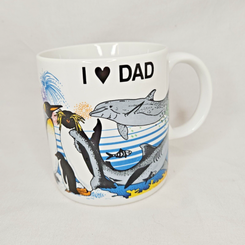 Sea World Coffee Tea Mug Vintage 1988 Cup I Love Dad Amusement Park Souvenir