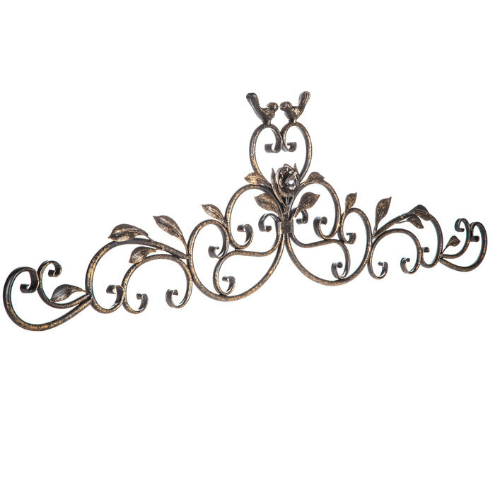 Twin Birds Scroll Brushed Metal Wall Piece eBay