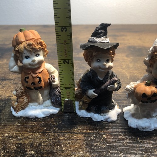 Three Halloween figurines witch ,ghost and a pumpkin Lot Of 3 - Picture 6 of 8