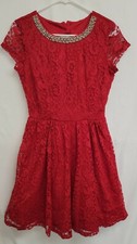 Trixxi Women's Short Sleeve Lace Dress, Red, Size 7, NWT, 65% Off!