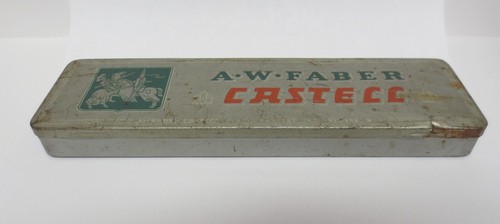 AW Faber Castell 9000 4H Metal Pencil Box 10 Pencils Vtg Hard American Zone Lead - Picture 2 of 12