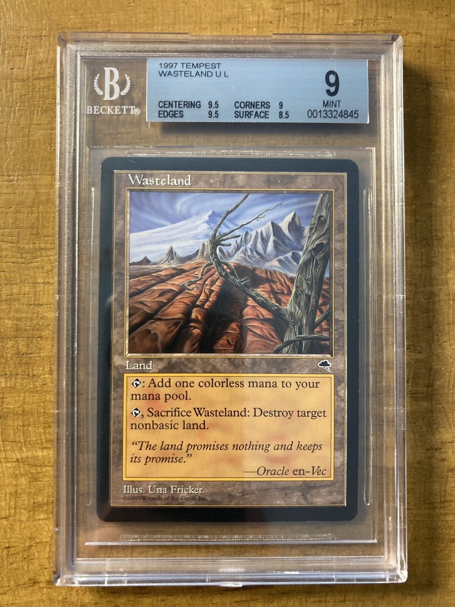 MTG✨WASTELAND✨Tempest BGS 9 MINT w/2x 9.5's UNCOMMON SAC Land
