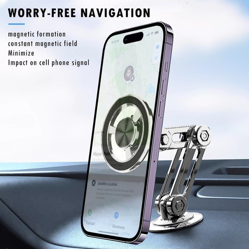 Magnetic Car Phone Holder Dashboard Phone Mount Aluminum For iPhone Universal - Picture 2 of 15