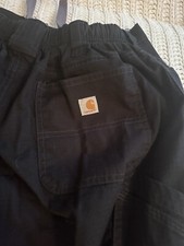 Carhartt Cargo Rugged Flex Pants Black Size Small Zip/drawstring /Button