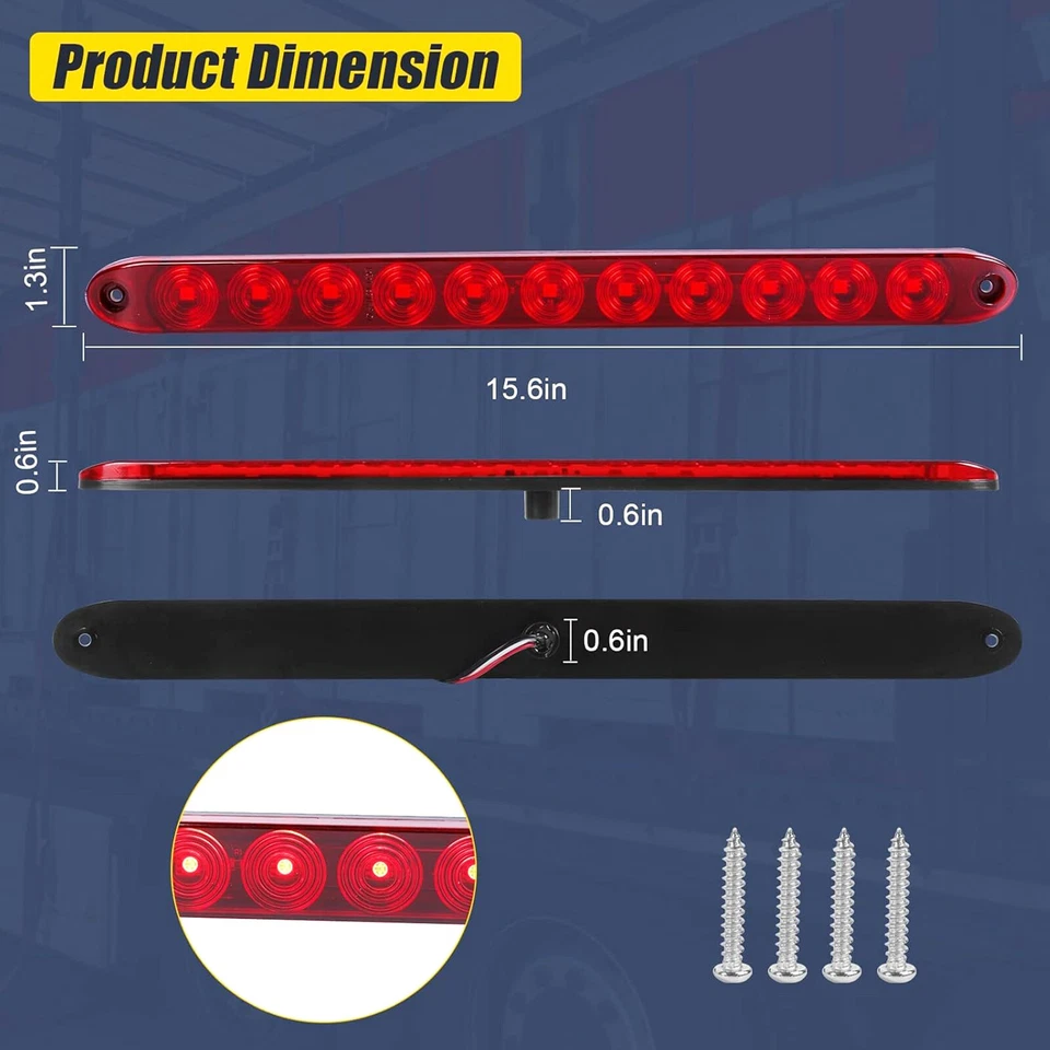 Orange/ Red Stop Rear Recovery Tail Brake Light Turn Signal Lamp 12V Car Truck - Image 4 of 4