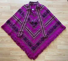 Vintage Poncho Woven in Ecuador Authentic Inca Aztec Design by Tejidos Diaz