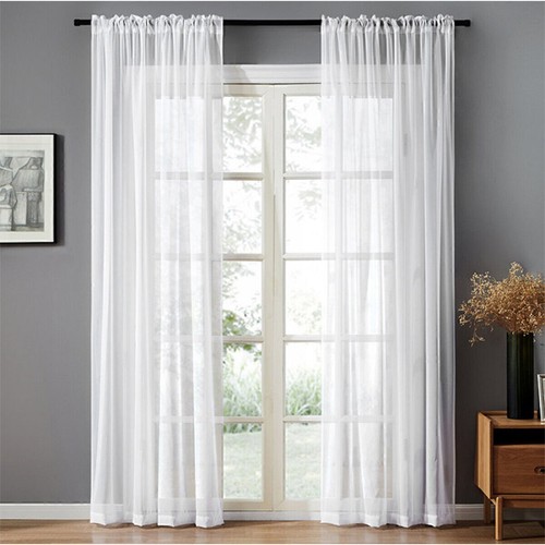 Gardinen Stores Vorhang Langstore Voile Transparent Ösenvorhänge Wohnzimme Deko