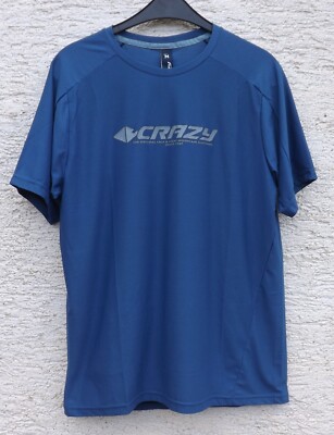 Crazy Idea Logo T Shirt Men  leichtes Funktionsshirt für Herren  avio