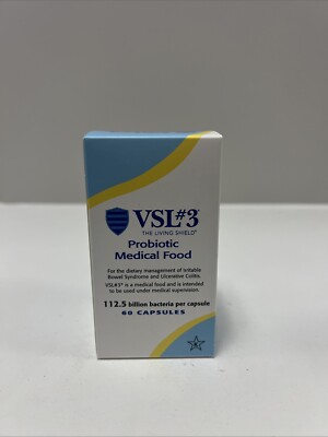 VSL #3 - 112.5 CFU - Probiotic - 60 Capsules - Exp 07/25 Free Shipping With Ice
