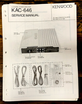 Kenwood KAC-646 Amplifier Service Manual *Original* | eBay