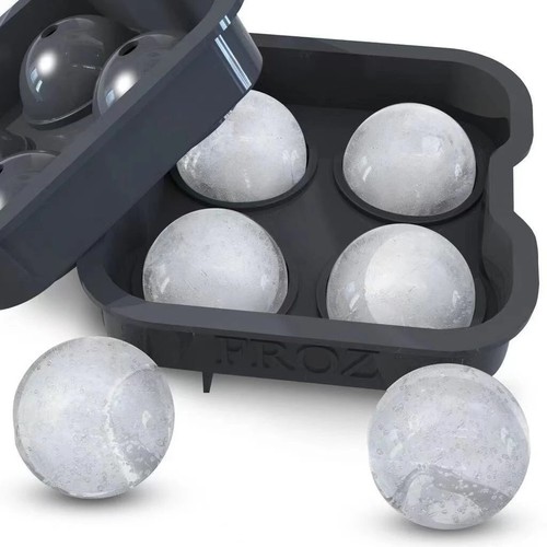 Large Round Ice Ball Maker Silicone Ice Cube Tray for Whisky Cocktails Bourbon - Picture 2 of 5