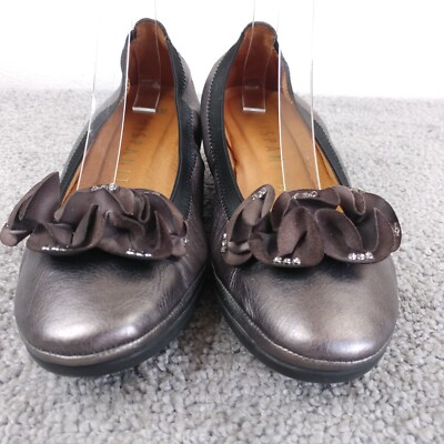 Hispanitas Womens 39 EU Shoes Slip On Wedge Heel Leather Bow Made In Spain