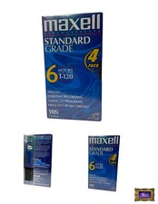 4 PK. Maxell Video Cassette Standard Grade 6 Hours