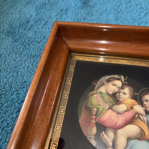 Vintage Virgin Mary Baby Jesus Madonna Della Sedia Raphael Framed Shadowbox #H - Picture 10 of 24