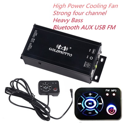 Motorcycle Audio Amplifier MP3 USB AUX Bluetooth Music Sound System 12V