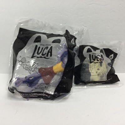 McDonalds 2021 Disney Pixar LUCA #5 Alberto Scorfano #6 Machiavelli Cat Toy Lot