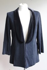 Travelers Chico's 1 (M 8) Black Velvet Shawl Collar Jacket Blazer USA Made