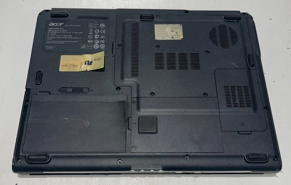 ACER ASPIRE 5610Z PENTIUM DUAL CORE T2060 1.60GHz 1GB RAM 120GB HDD MS VISTA - Image 3 of 4