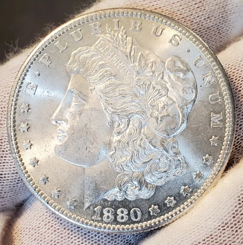 * 1880 S * BU MS+ BLAZING WHITE BEAUTY!! SUPERB MORGAN SILVER DOLLAR LOT #A5