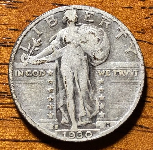 1930 S  Standing Liberty Quarter 90% Silver