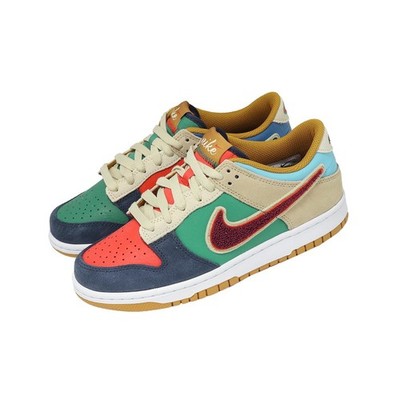 Nike Dunk Low BG Midnight Navy Speed Red Kids Youth Casual Shoes IV6203-410