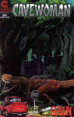 Cavewoman: Rain #2 VF/NM; Caliber | Budd Root 1st Print Dinosaur Stop Sign - w/B