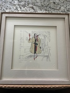 Disney Treasures Etching Print Cruella DeVil Villains Vintage 1990's