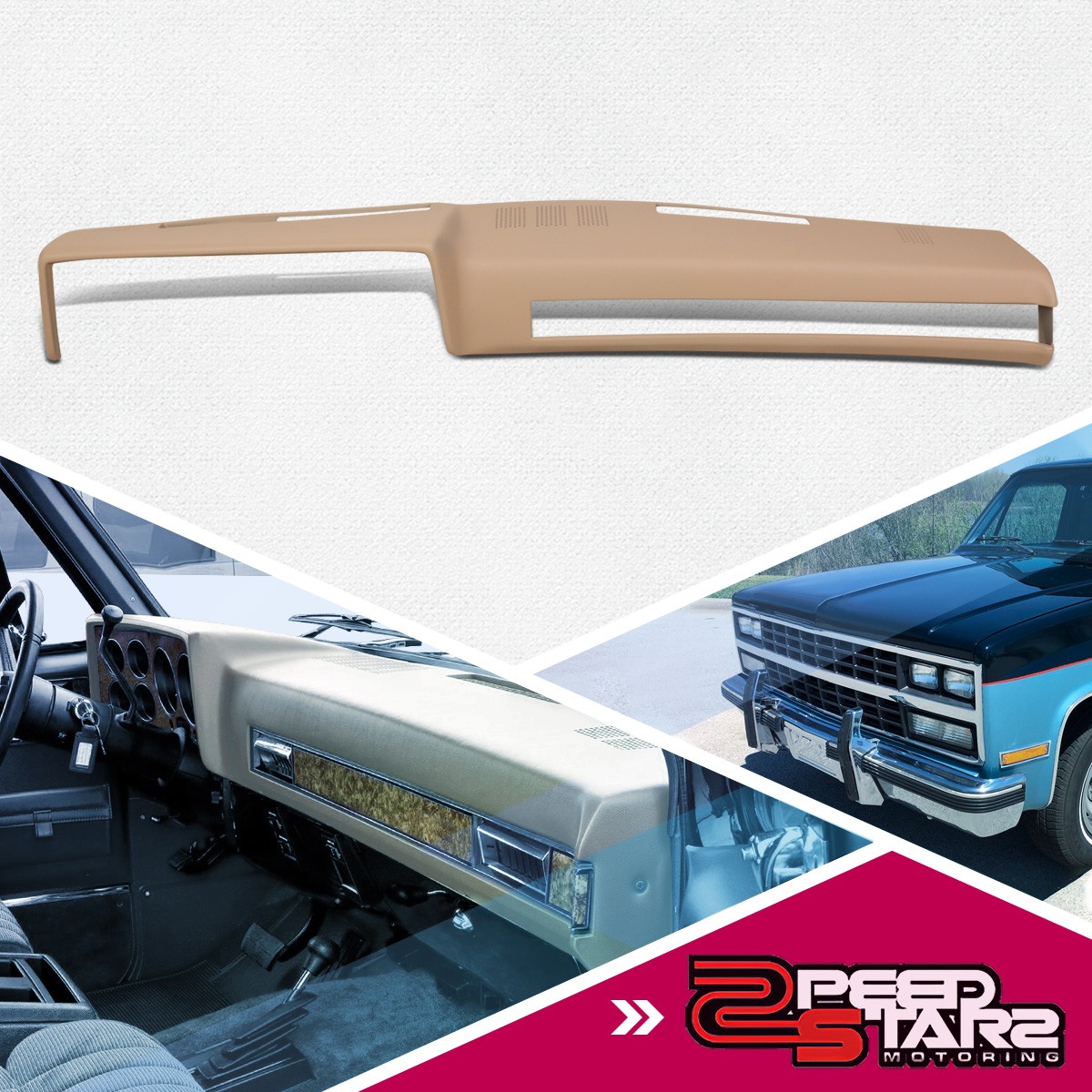 Tan Molded Dashboard Dash Board Cover Bezel Overlay for 81-91 