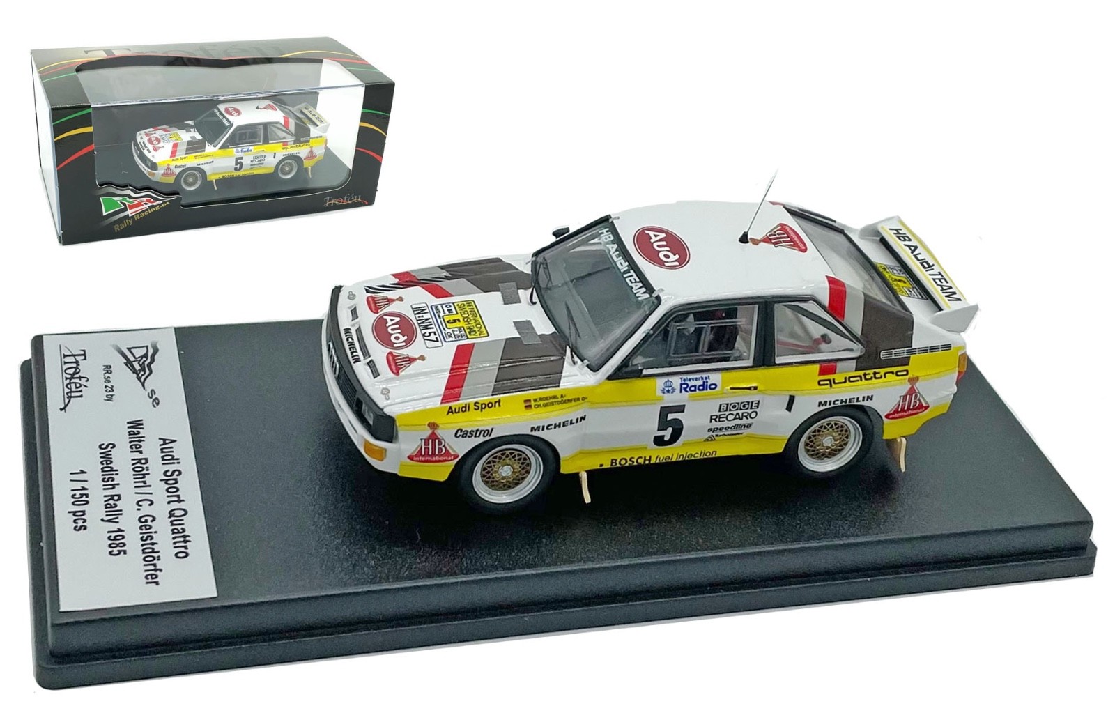 Trofeu RRSE23 Audi Sport Quattro Swedish Rally 1985 - Walter Rohrl  1/43 Scale