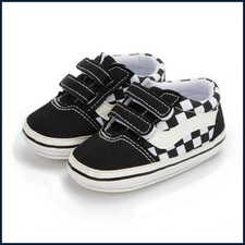 Meckior Baby Boy Girl Shoes Canvas Sneakers Non-slip Rubber Sole Plaid