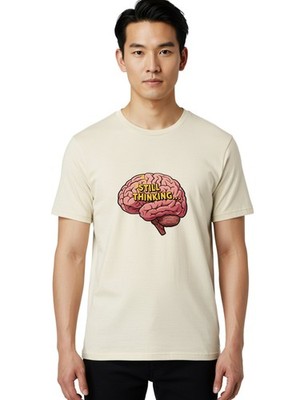 Still-Thinking-1 Mens Graphic Tee, 100% Cotton, Casual Summer Wear