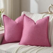 Decorative Throw Pillow Covers 18x18 Inch Set 18" x 18" Pack of 2 Hot Pink