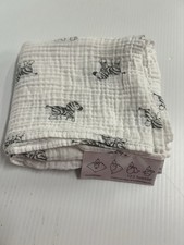 Amazing Baby Zebra Muslin Swaddle Receiving Blanket Lovey Cotton White Black