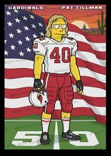 Pat Tillman Homer's Heroes Simpsons Rookie Custom Trading Card Cardinals USA #50