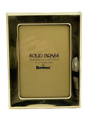 Bowron Solid Brass Photo Frame 5x7 Hand Polished Vintage Desk Frame