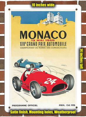 Metal Sign - 1956 Monaco Racing Program - 10x14 inches