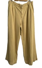 Everlane Pleated Buttersoft Chino Trouser Pant Wide Leg Women’s Size 16 Tan