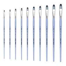XDT#263 Filbert Artist Paint Brush 10 Piece Set  Nylon Hair Extra Long