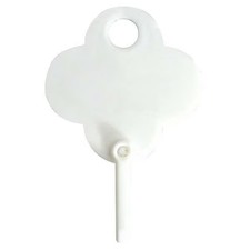 Manufacturer Varies Key Tag, White, Plastic, Reusable, Shamrock, 100 PK 33J873
