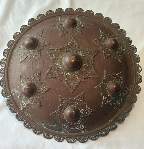 Antique Persian Baluchistan Baloch Bronze shield buckler 10"