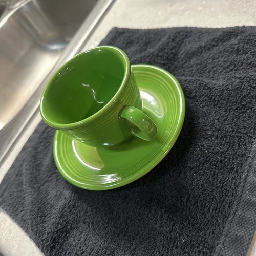 Fiestaware Shamrock Green Tea Cup and 6" Saucer Homer Laughlin Co Fiesta Ware