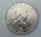 Early Dated Uncirculated 1948-D Denver Mint 90 % Silver Franklin Half With FBLs